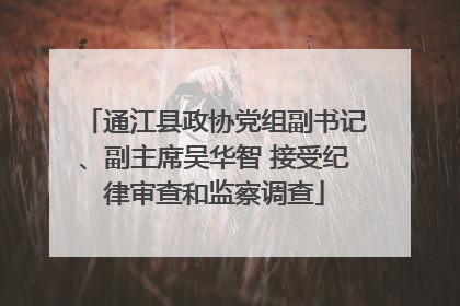 通江县政协党组副书记、副主席吴华智 接受纪律审查和监察调查