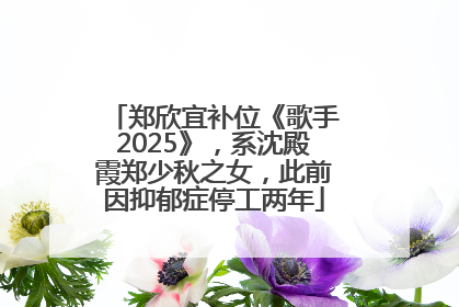 郑欣宜补位《歌手2025》，系沈殿霞郑少秋之女，此前因抑郁症停工两年