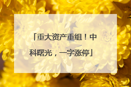 重大资产重组！中科曙光，一字涨停