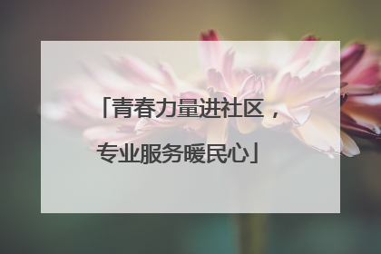 青春力量进社区，专业服务暖民心