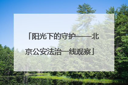 阳光下的守护——北京公安法治一线观察