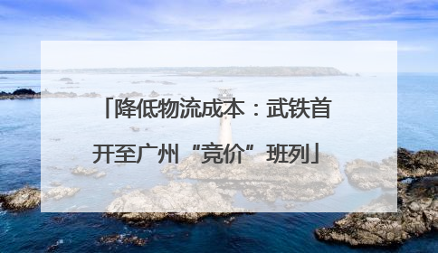 降低物流成本：武铁首开至广州“竞价”班列
