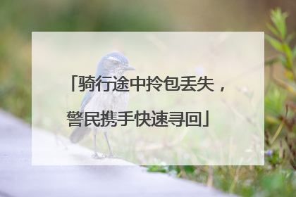 骑行途中拎包丢失，警民携手快速寻回