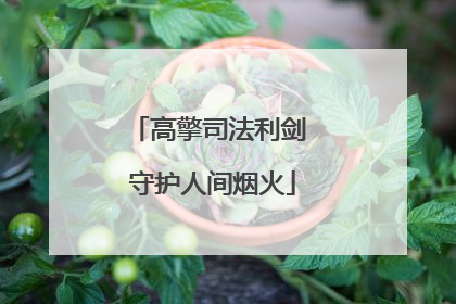 高擎司法利剑 守护人间烟火