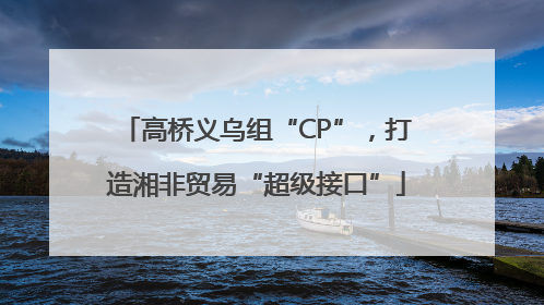 高桥义乌组“CP”，打造湘非贸易“超级接口”
