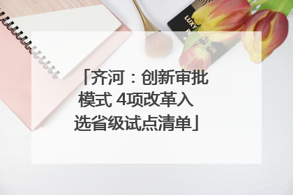 齐河：创新审批模式 4项改革入选省级试点清单