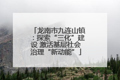 龙南市九连山镇：探索“三化”建设 激活基层社会治理“新动能”