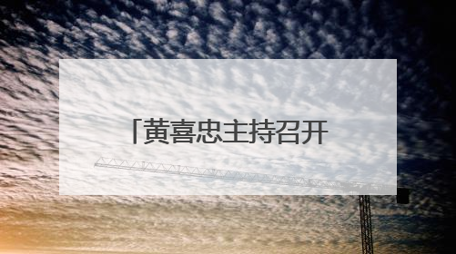 黄喜忠主持召开书记专题会议