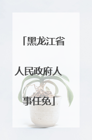 黑龙江省人民政府人事任免
