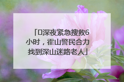 ﻿深夜紧急搜救6小时，霍山警民合力找到深山迷路老人