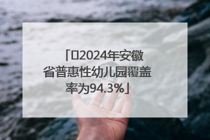 ﻿2024年安徽省普惠性幼儿园覆盖率为94.3%