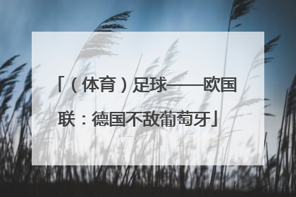 （体育）足球——欧国联：德国不敌葡萄牙