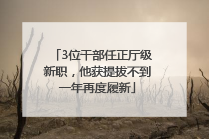 3位干部任正厅级新职，他获提拔不到一年再度履新