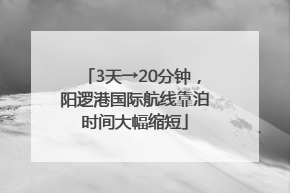 3天→20分钟，阳逻港国际航线靠泊时间大幅缩短