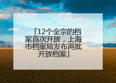 12个全宗的档案首次开放，上海市档案局发布两批开放档案