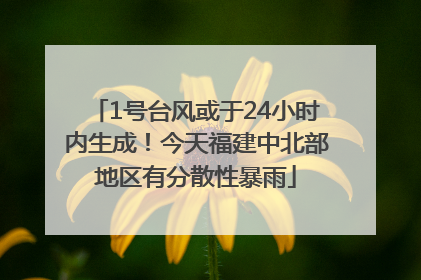 1号台风或于24小时内生成！今天福建中北部地区有分散性暴雨