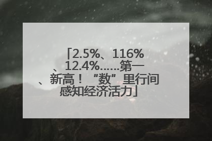 2.5%、116%、12.4%……第一、新高！“数”里行间感知经济活力
