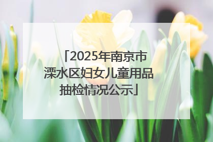 2025年南京市溧水区妇女儿童用品抽检情况公示