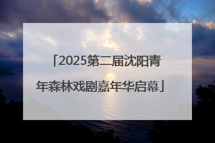2025第二届沈阳青年森林戏剧嘉年华启幕