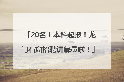20名！本科起报！龙门石窟招聘讲解员啦！