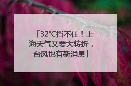 32℃挡不住！上海天气又要大转折，台风也有新消息